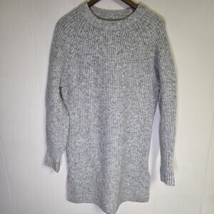 H&M Gray Long Sleeve Sweater Dress Above Knee Length Size Small